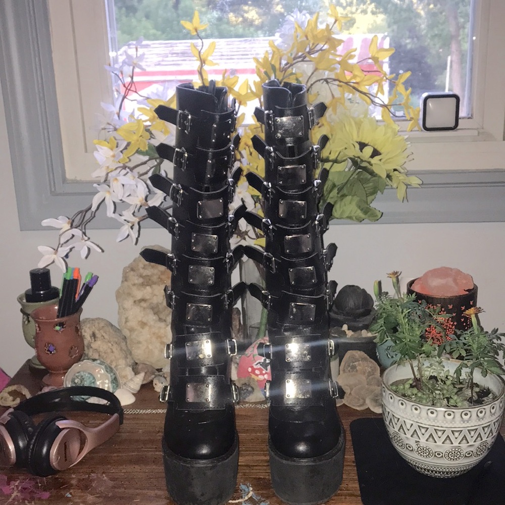 5” platform demonia boots.